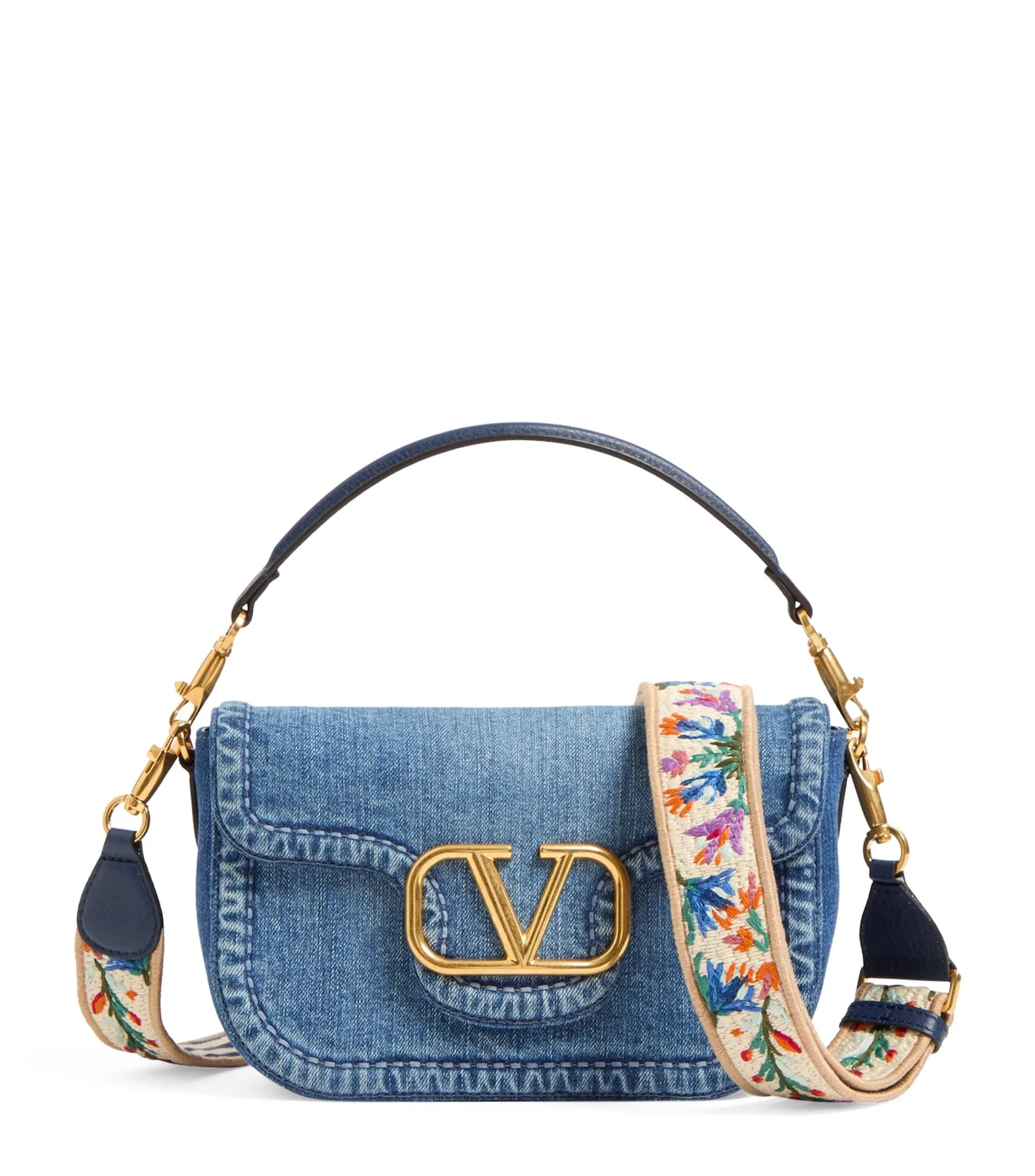 Valentino Garavani Blue Denim All-Time Shoulder Bag