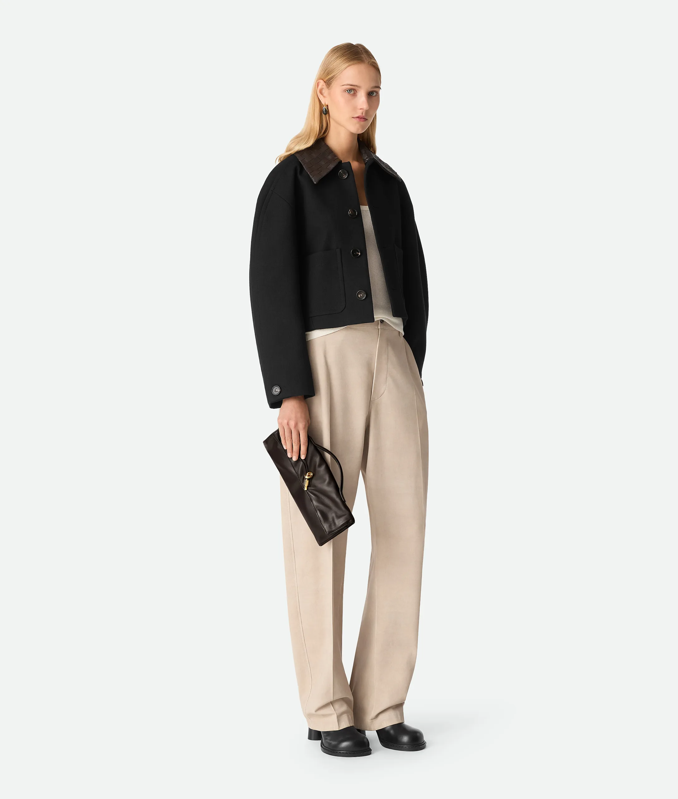 Bottega Veneta Andiamo Fondant Leather Clutch