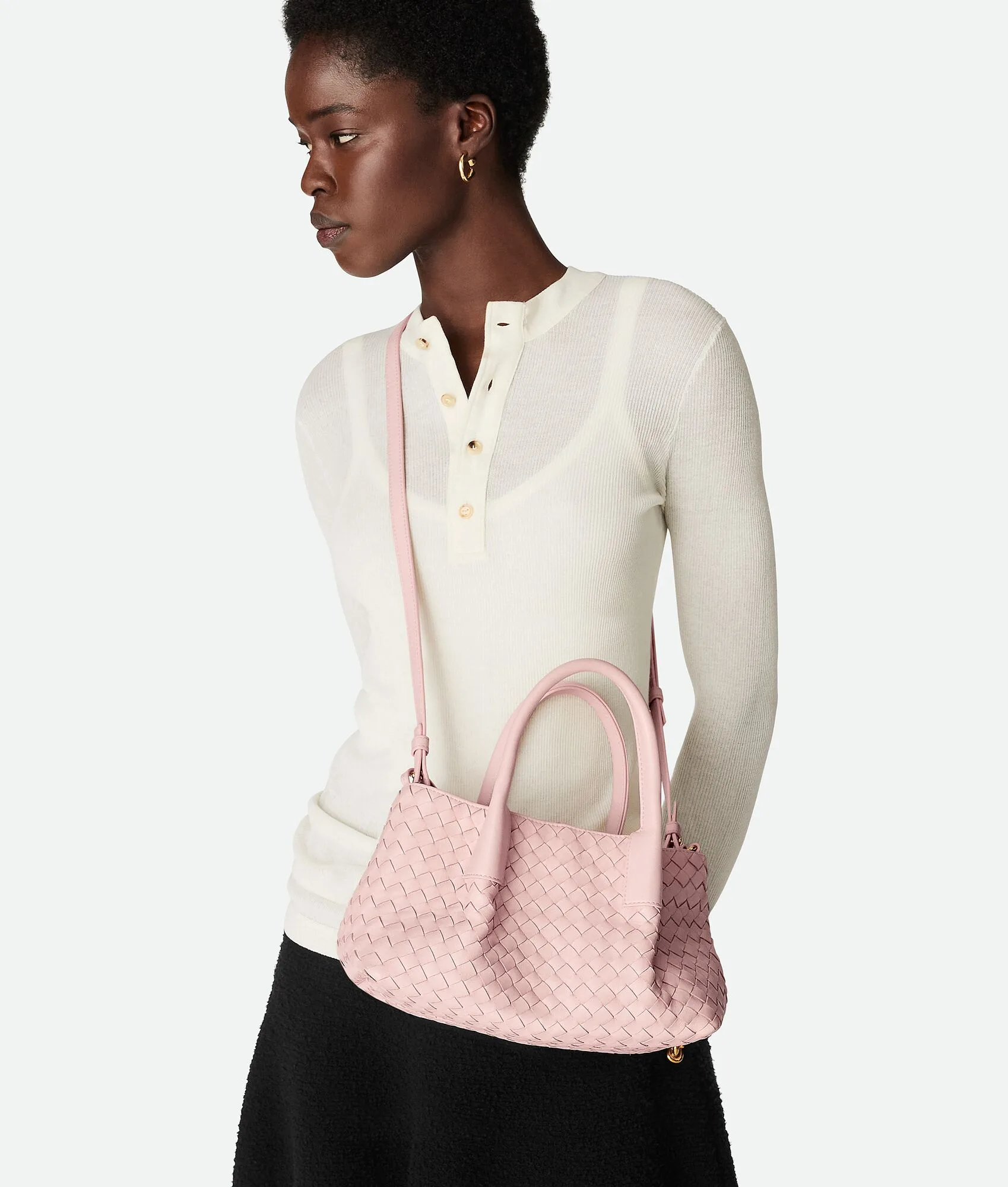 Bottega Veneta Small Pinacoteca Rose Barolo Crossbody Bag