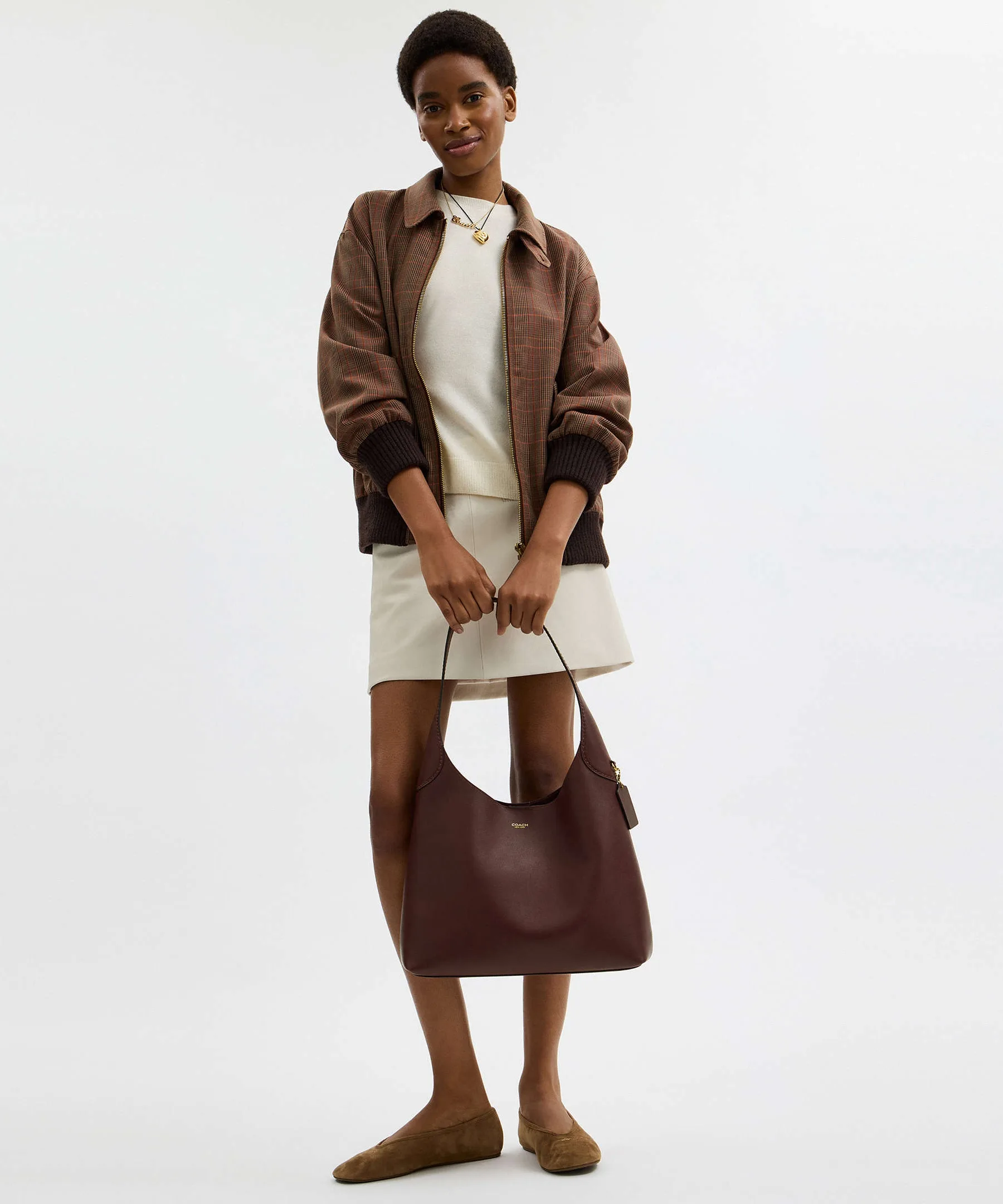 Coach Brooklyn 34 Maple Leather Shoulder Bag