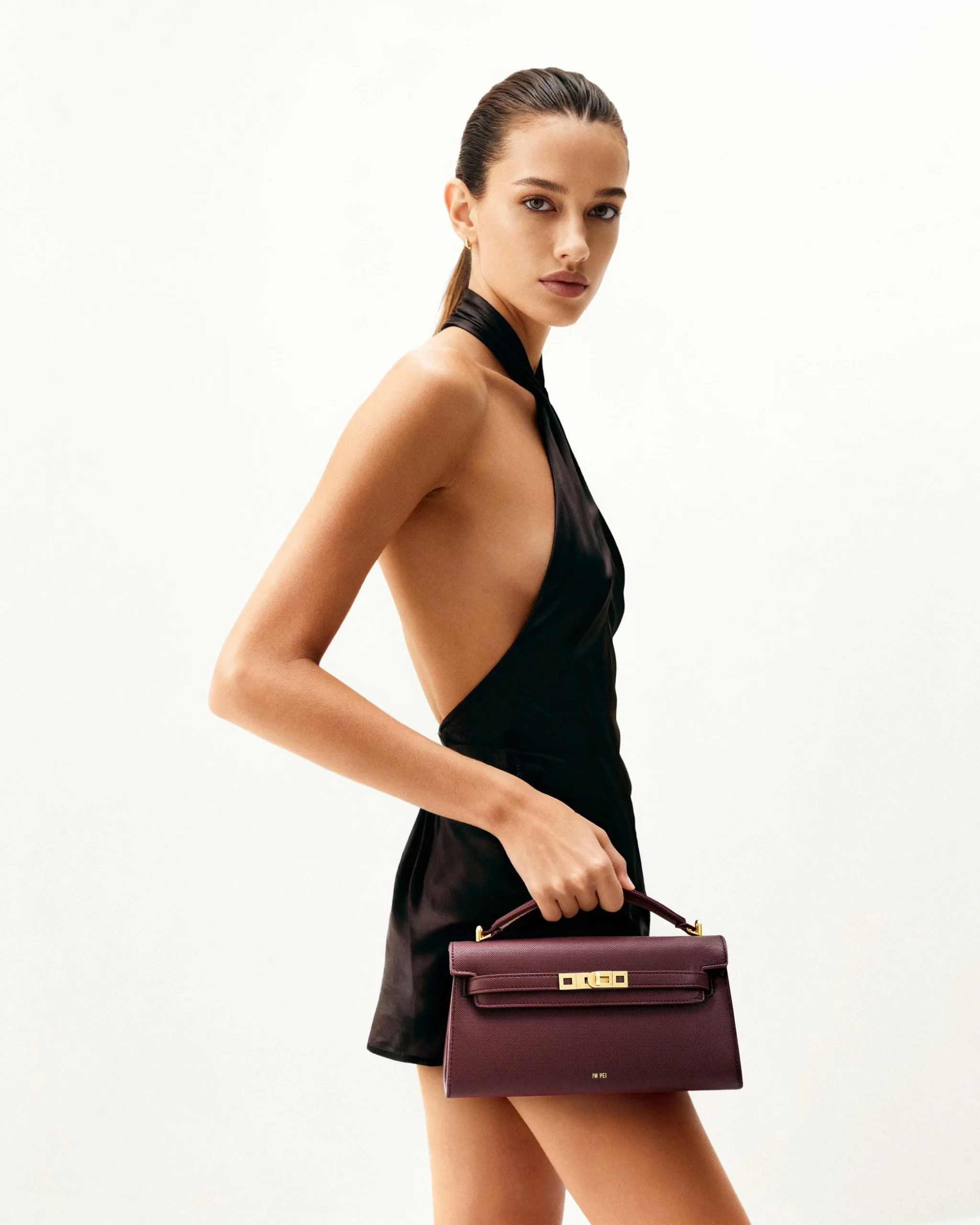 JW Pei Noor Deep Burgundy Top Handle Bag