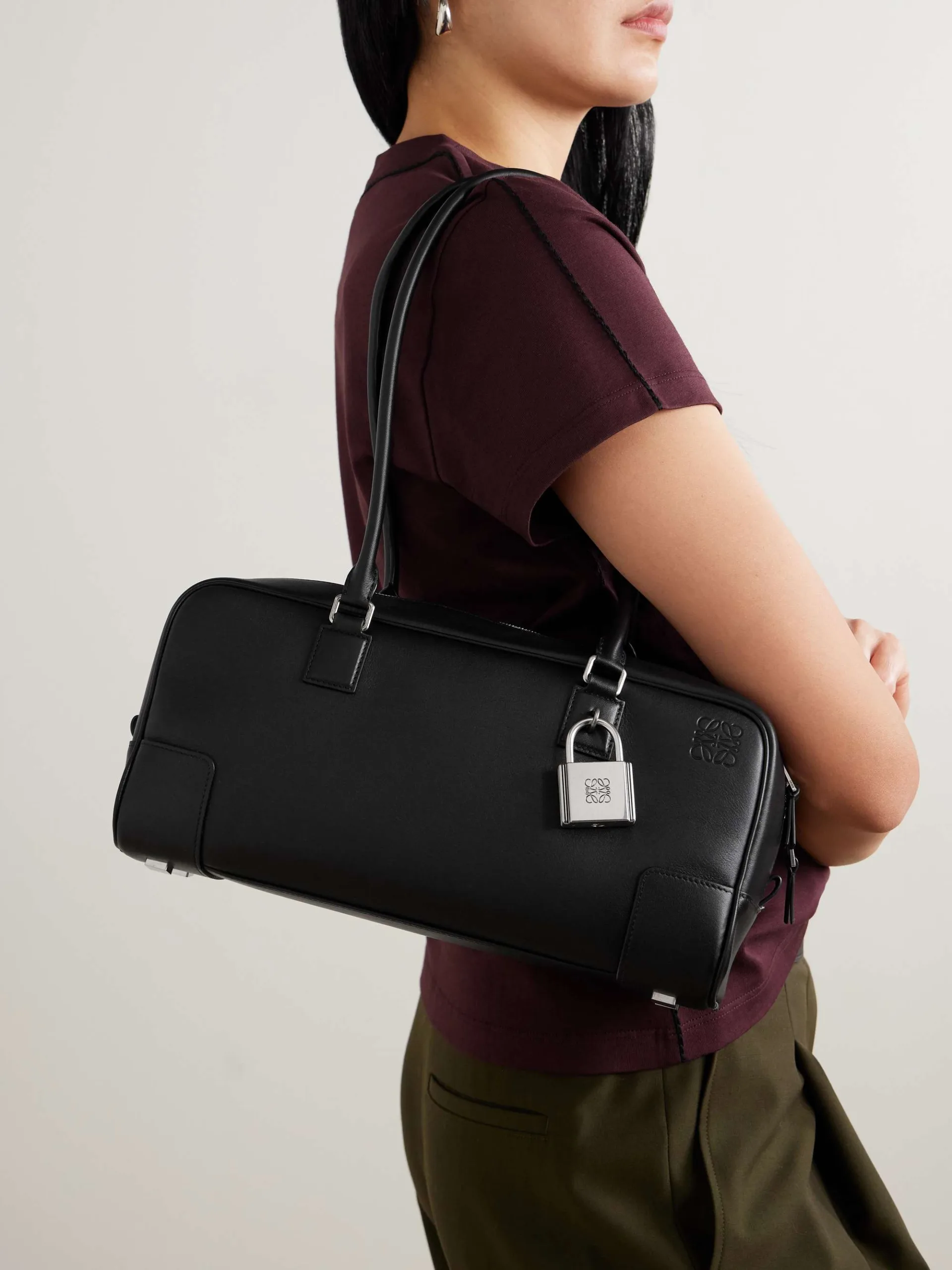 Loewe Amazona 31 Embellished Black Leather Shoulder Bag