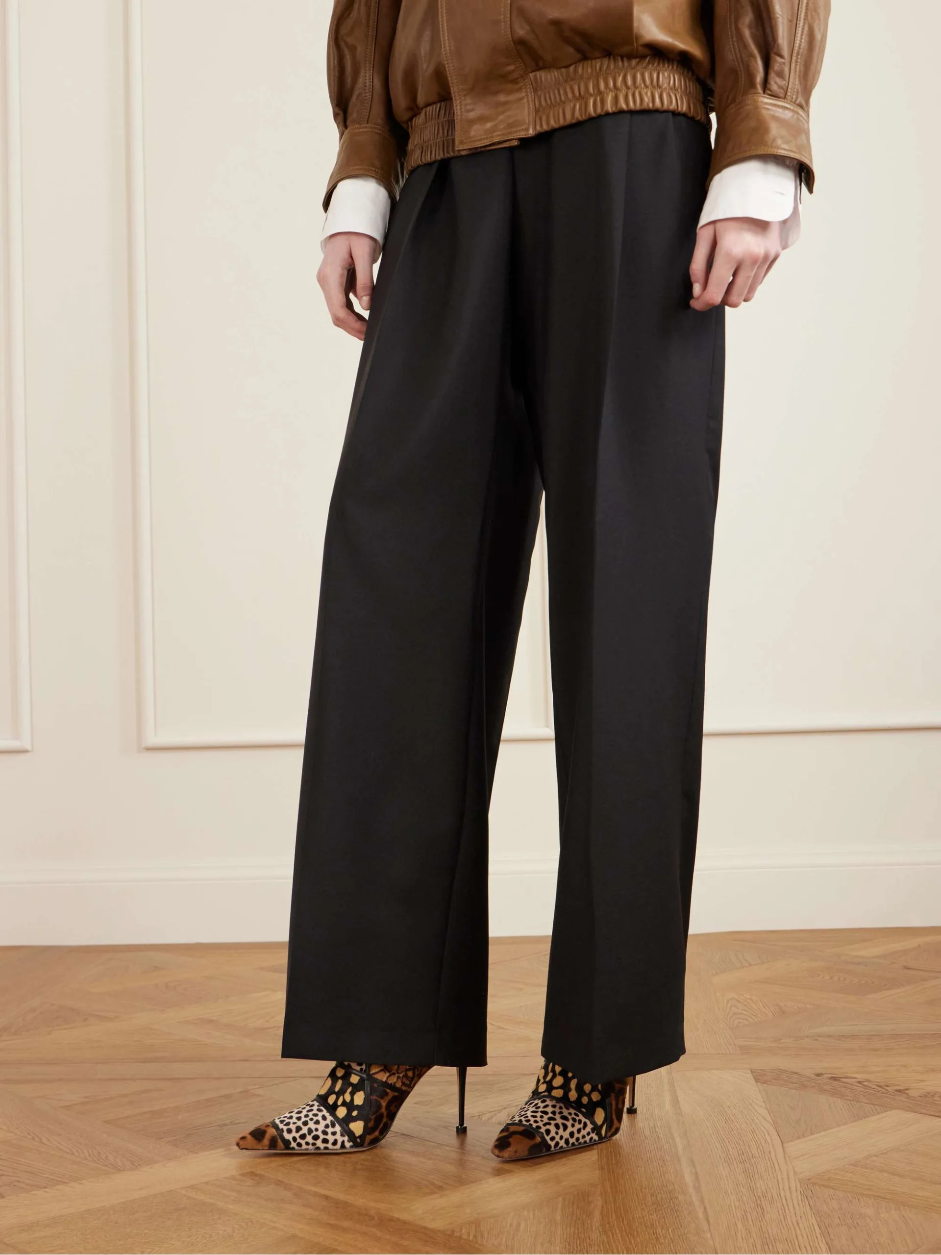 Manolo Blahnik Trulona 50 Leather Trimmed Patchwork Animal Print Ankle Boots