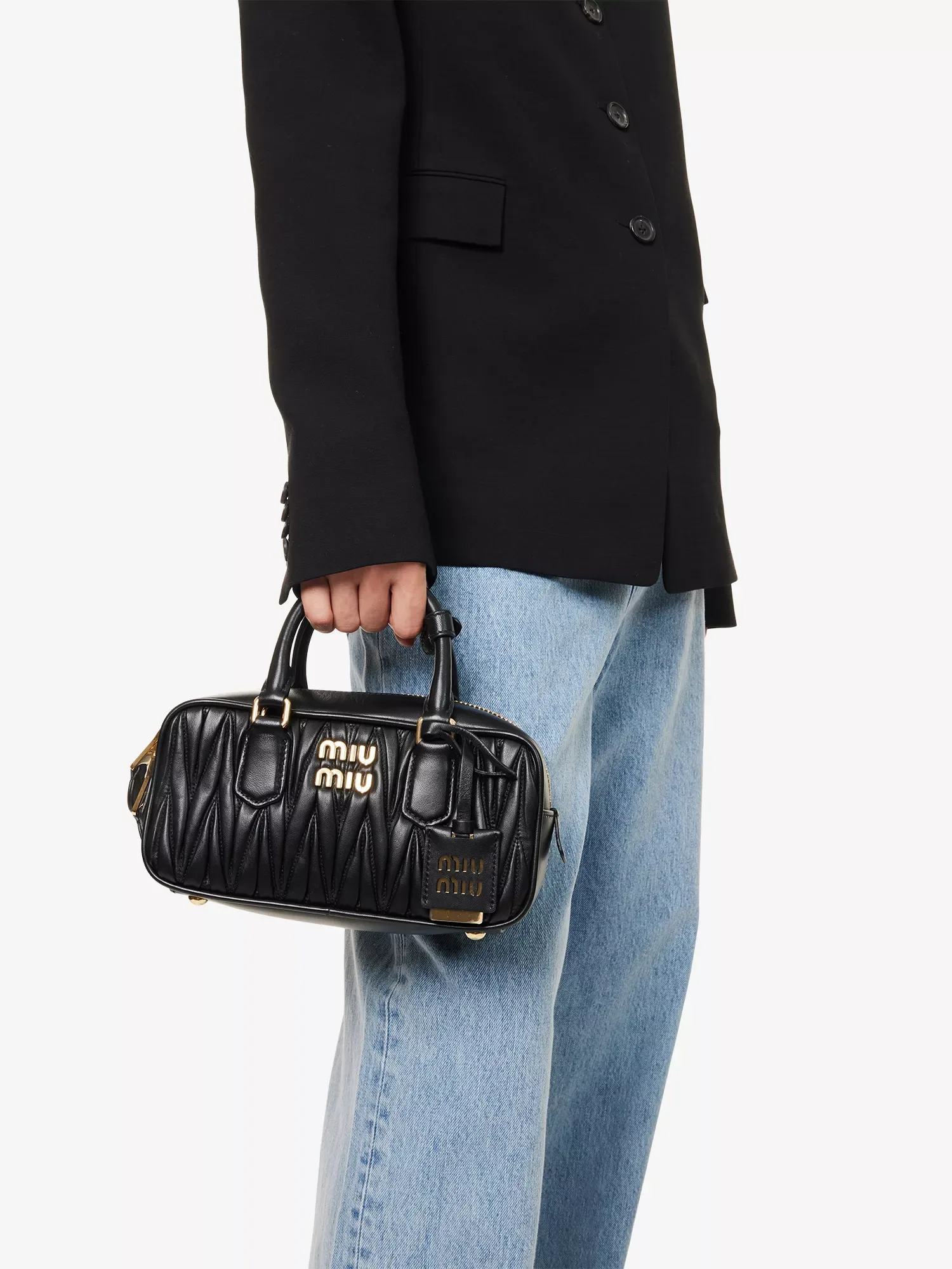 Miu Miu Arcadie Matelassé Leather Top Handle Bag