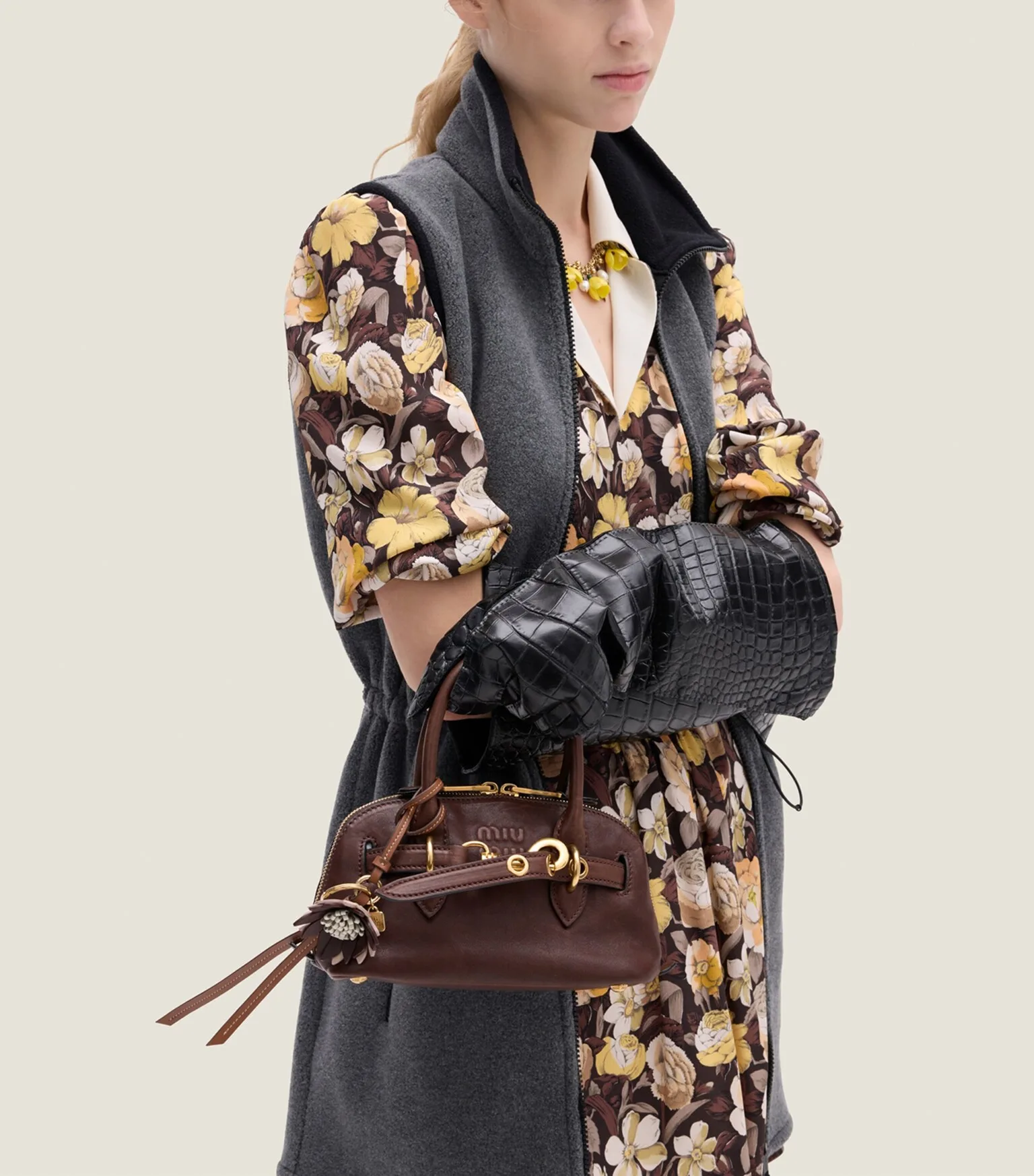 Miu Miu Aventure Nappa Leather Top Handle Bag