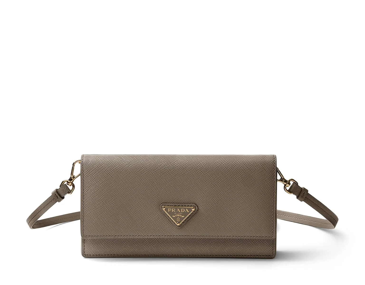 Prada Mini Saffiano Tan Leather Shoulder Bag