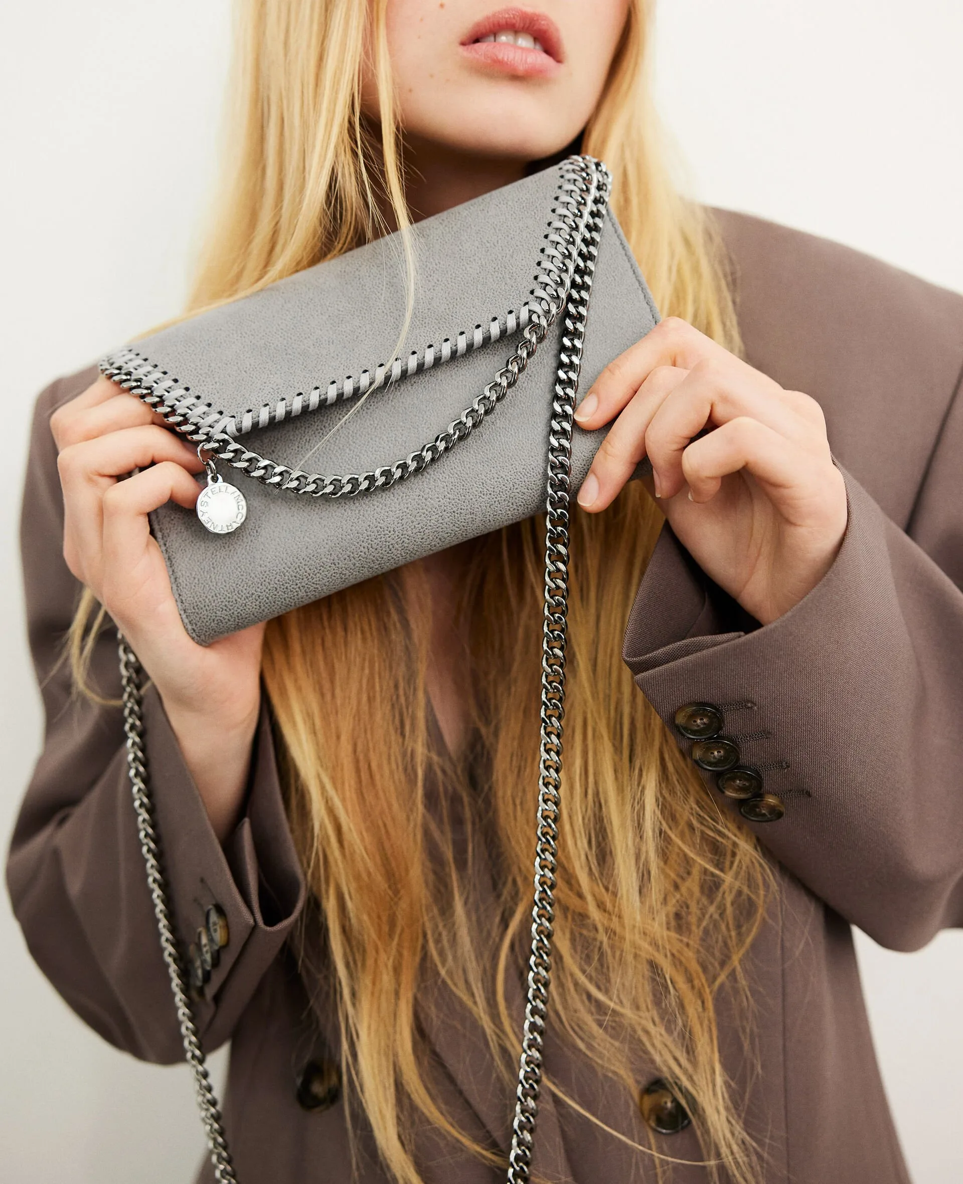 Stella McCartney Falabella Wallet Grey Crossbody Bag