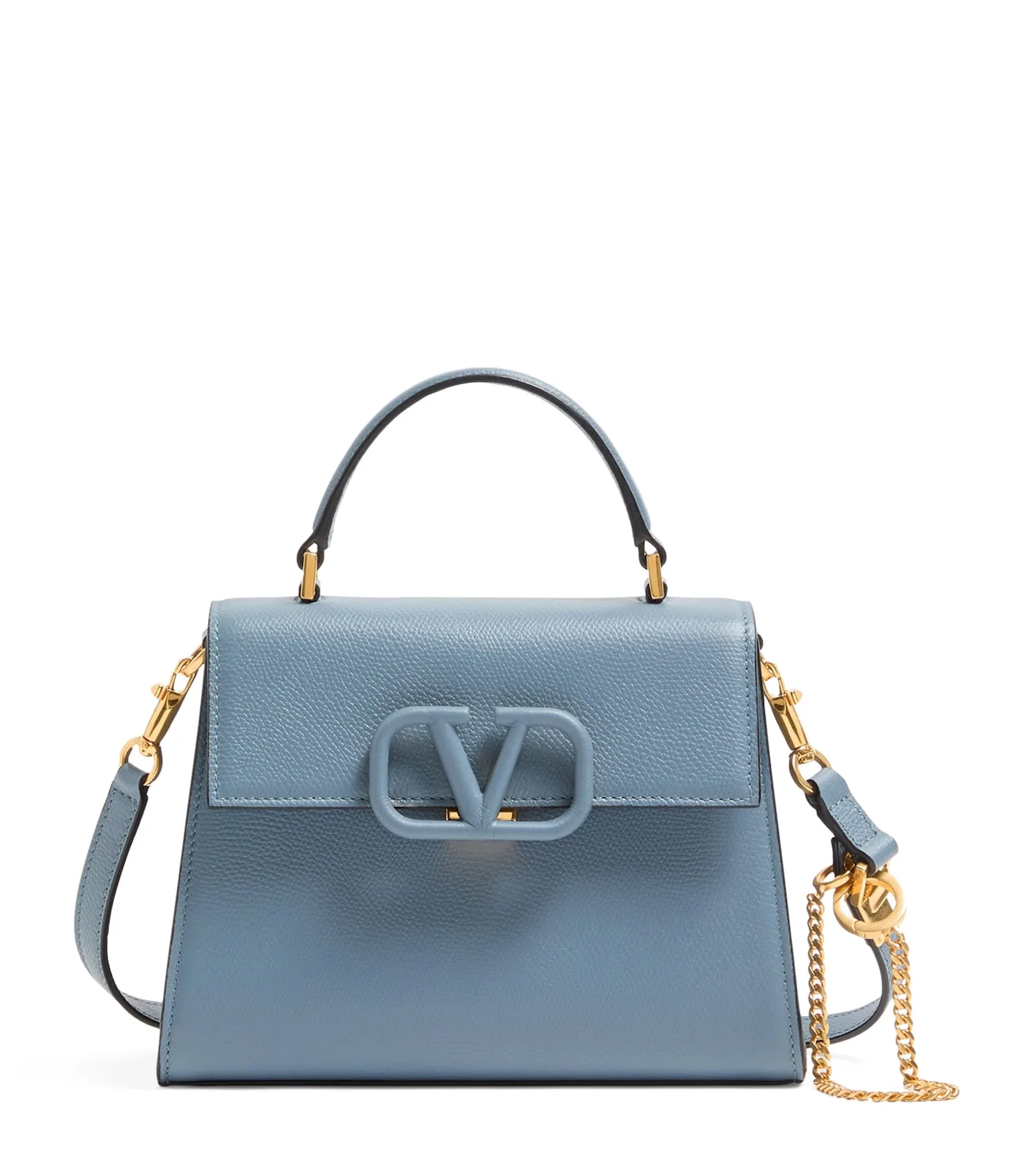 Valentino Garavani VSling Mini Blue Leather Top Handle Bag