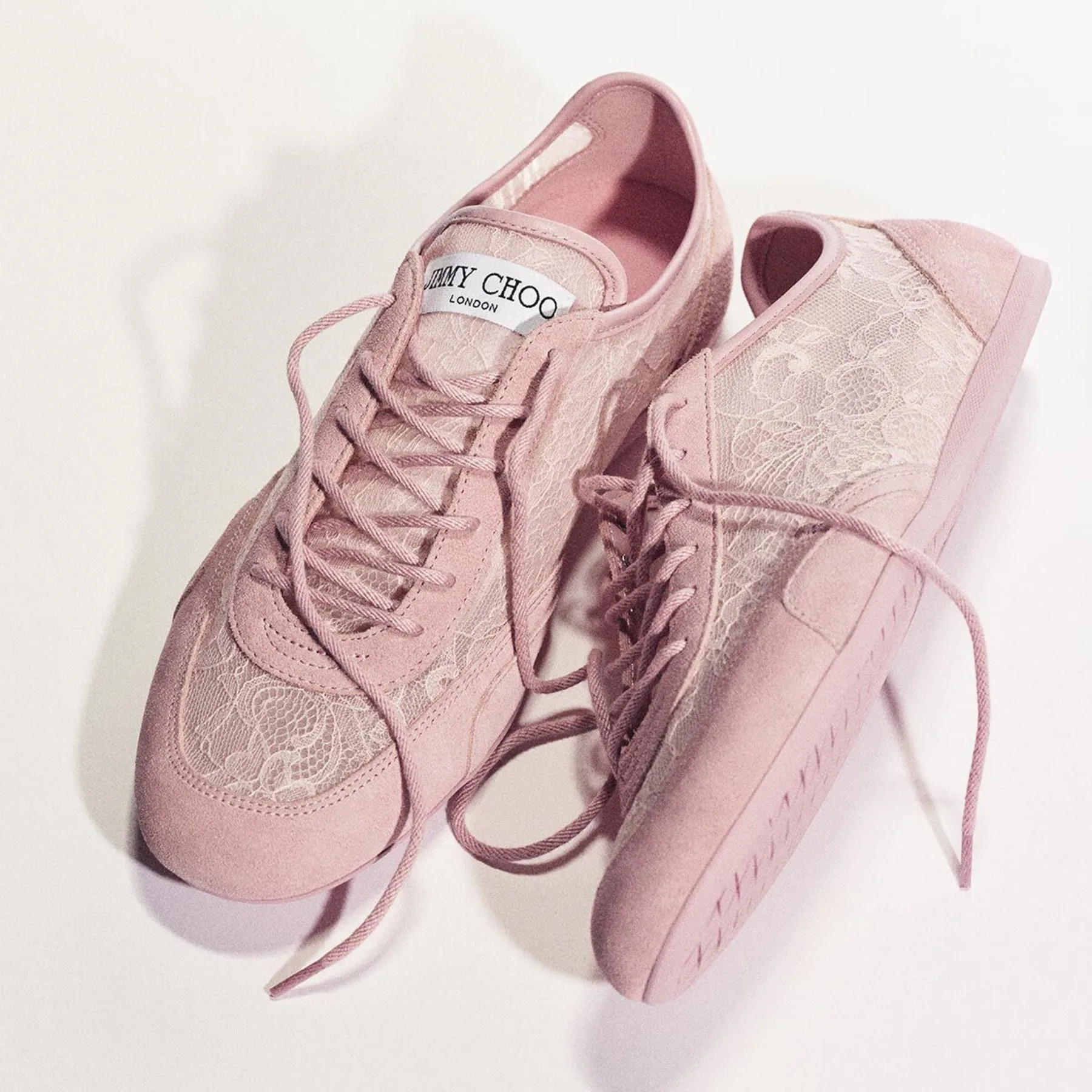 Jimmy Choo Sunny F Rose Leather Mix Trainers