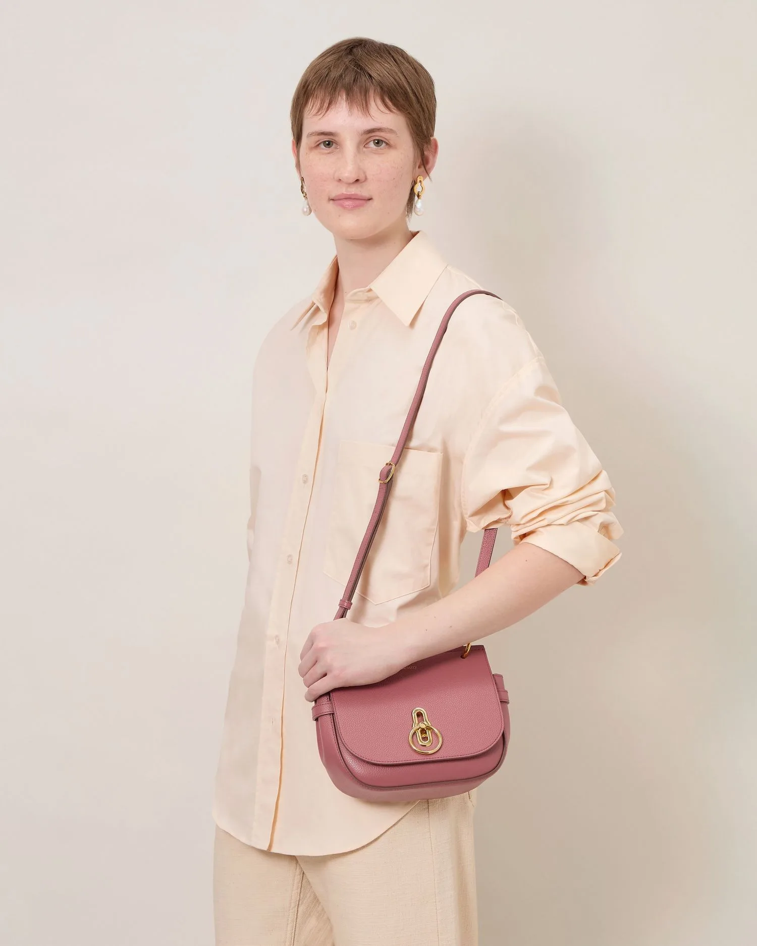 Mulberry Small Amberley Pink Scrumpy Small Classic Grain Satchel