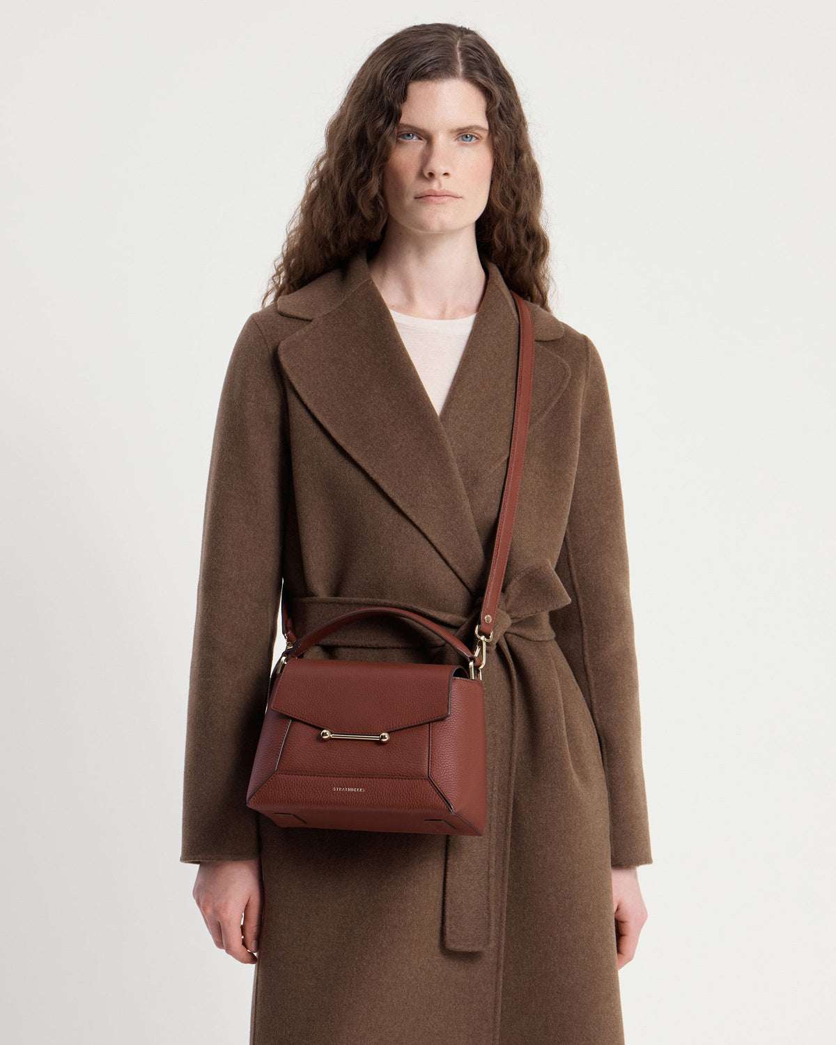 Strathberry Mosaic Walnut Leather Bag
